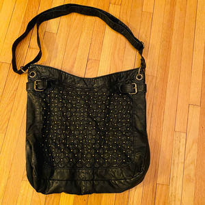 Black Slouchy Beaded Adjustable Bag